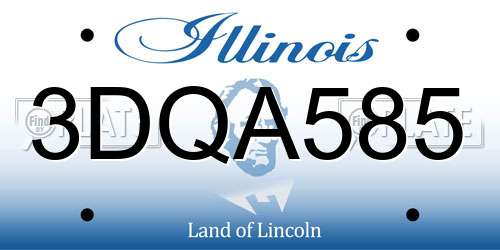 3DQA585 Illinois License Plate