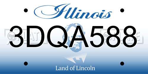 3DQA588 Illinois License Plate