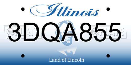 3DQA855 Illinois License Plate