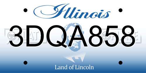 3DQA858 Illinois License Plate