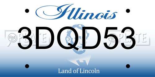 3DQD53 Illinois License Plate