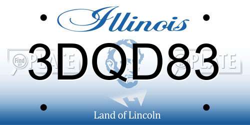 3DQD83 Illinois License Plate