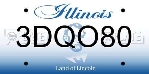 3DQO80 Illinois License Plate