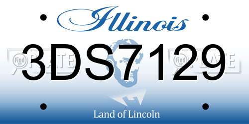 3DS7129 Illinois License Plate