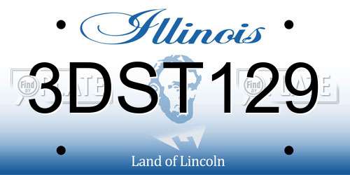 3DST129 Illinois License Plate