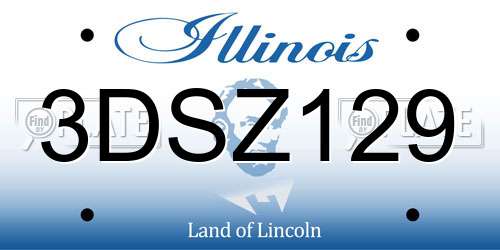 3DSZ129 Illinois License Plate
