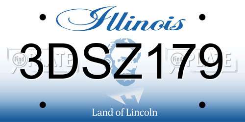 3DSZ179 Illinois License Plate