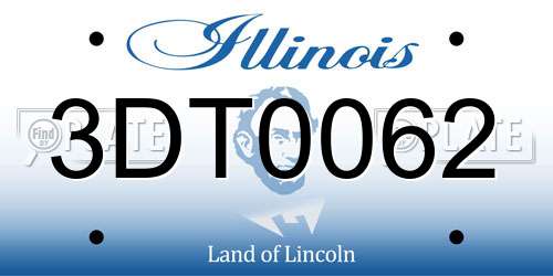 3DT0062 Illinois License Plate