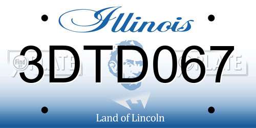 3DTD067 Illinois License Plate