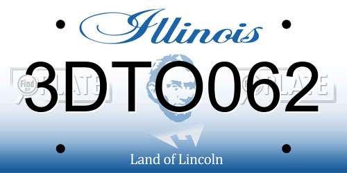 3DTO062 Illinois License Plate