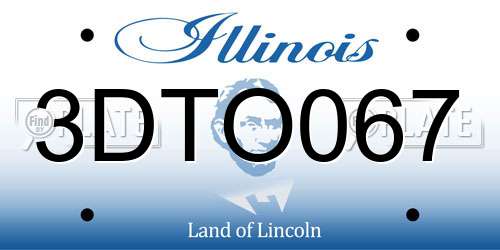 3DTO067 Illinois License Plate