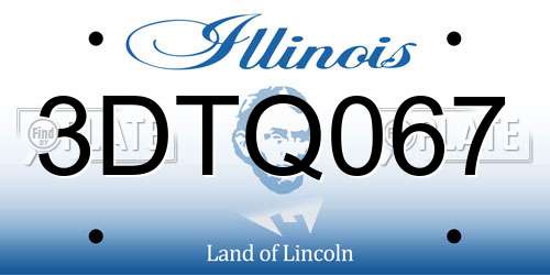 3DTQ067 Illinois License Plate