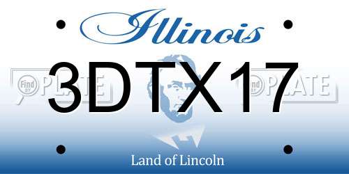 3DTX17 Illinois License Plate