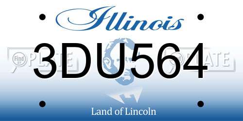 3DU564 Illinois License Plate