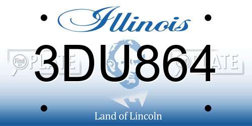 3DU864 Illinois License Plate