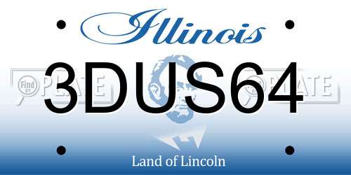 3DUS64 Illinois License Plate
