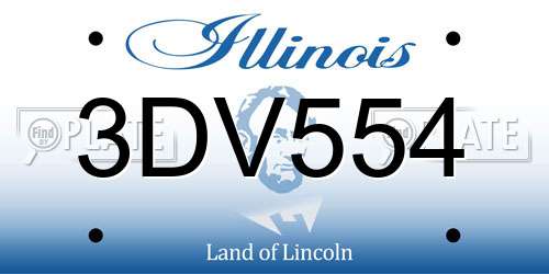 3DV554 Illinois License Plate