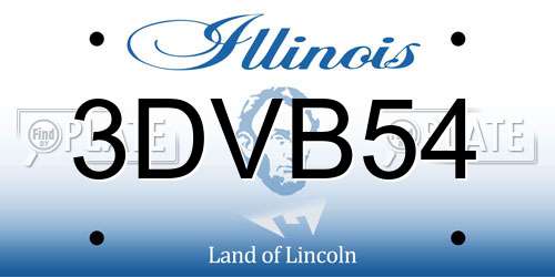3DVB54 Illinois License Plate