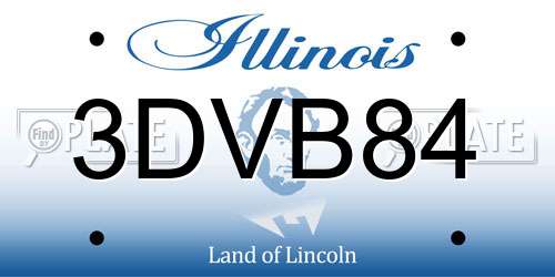 3DVB84 Illinois License Plate