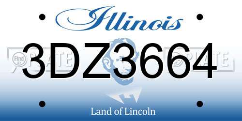 3DZ3664 Illinois License Plate