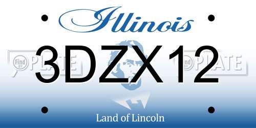 3DZX12 Illinois License Plate