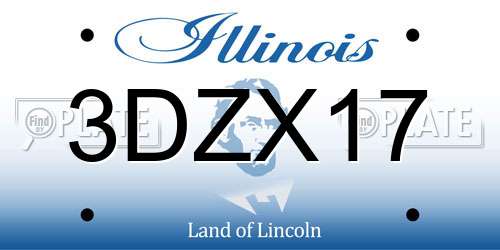 3DZX17 Illinois License Plate