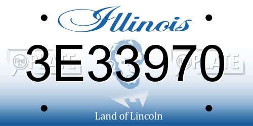 3E33970 Illinois License Plate