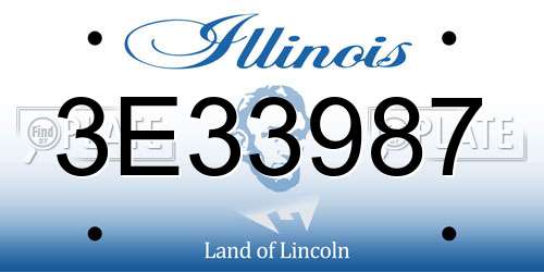 3E33987 Illinois License Plate