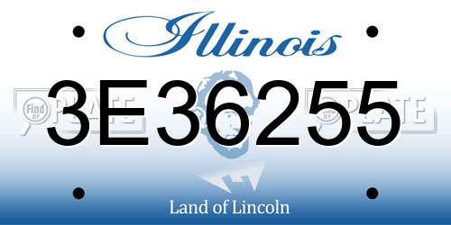 3E36255 Illinois License Plate