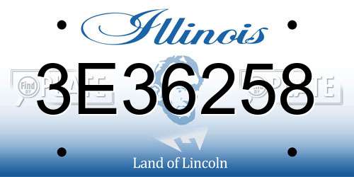 3E36258 Illinois License Plate