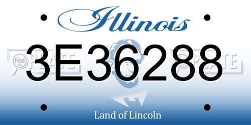 3E36288 Illinois License Plate