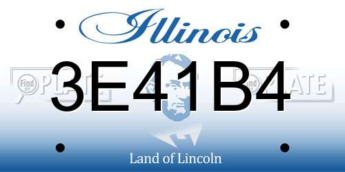 3E41B4 Illinois License Plate