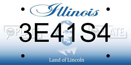3E41S4 Illinois License Plate