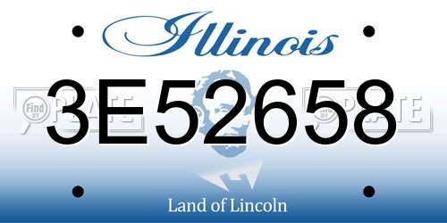 3E52658 Illinois License Plate
