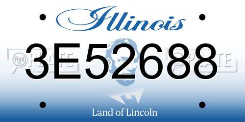 3E52688 Illinois License Plate