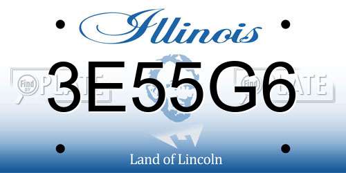 3E55G6 Illinois License Plate
