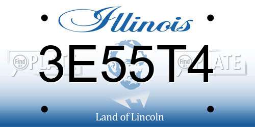 3E55T4 Illinois License Plate