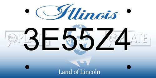 3E55Z4 Illinois License Plate