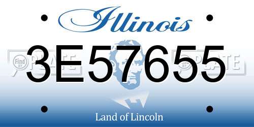 3E57655 Illinois License Plate