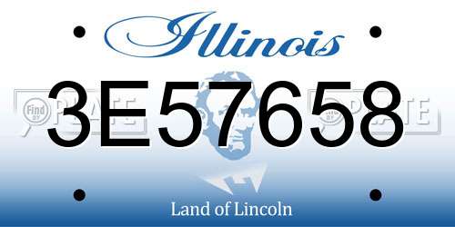 3E57658 Illinois License Plate
