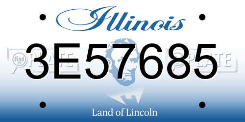 3E57685 Illinois License Plate
