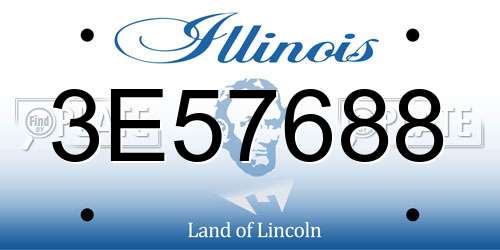 3E57688 Illinois License Plate