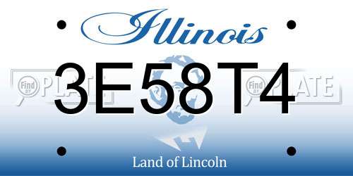 3E58T4 Illinois License Plate