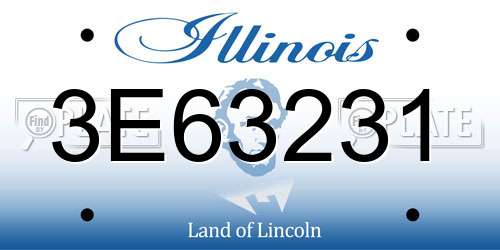 3E63231 Illinois License Plate