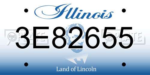 3E82655 Illinois License Plate