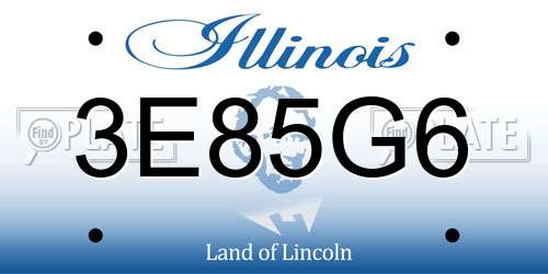 3E85G6 Illinois License Plate