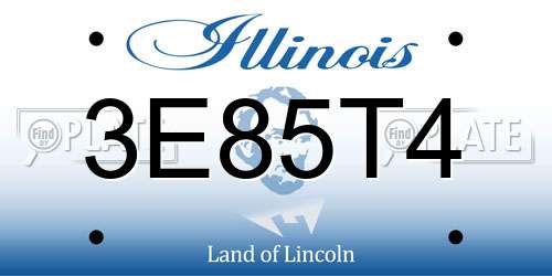 3E85T4 Illinois License Plate