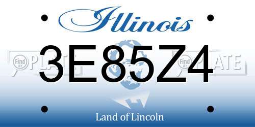 3E85Z4 Illinois License Plate