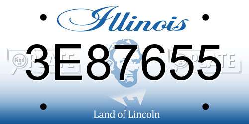 3E87655 Illinois License Plate
