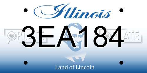 3EA184 Illinois License Plate
